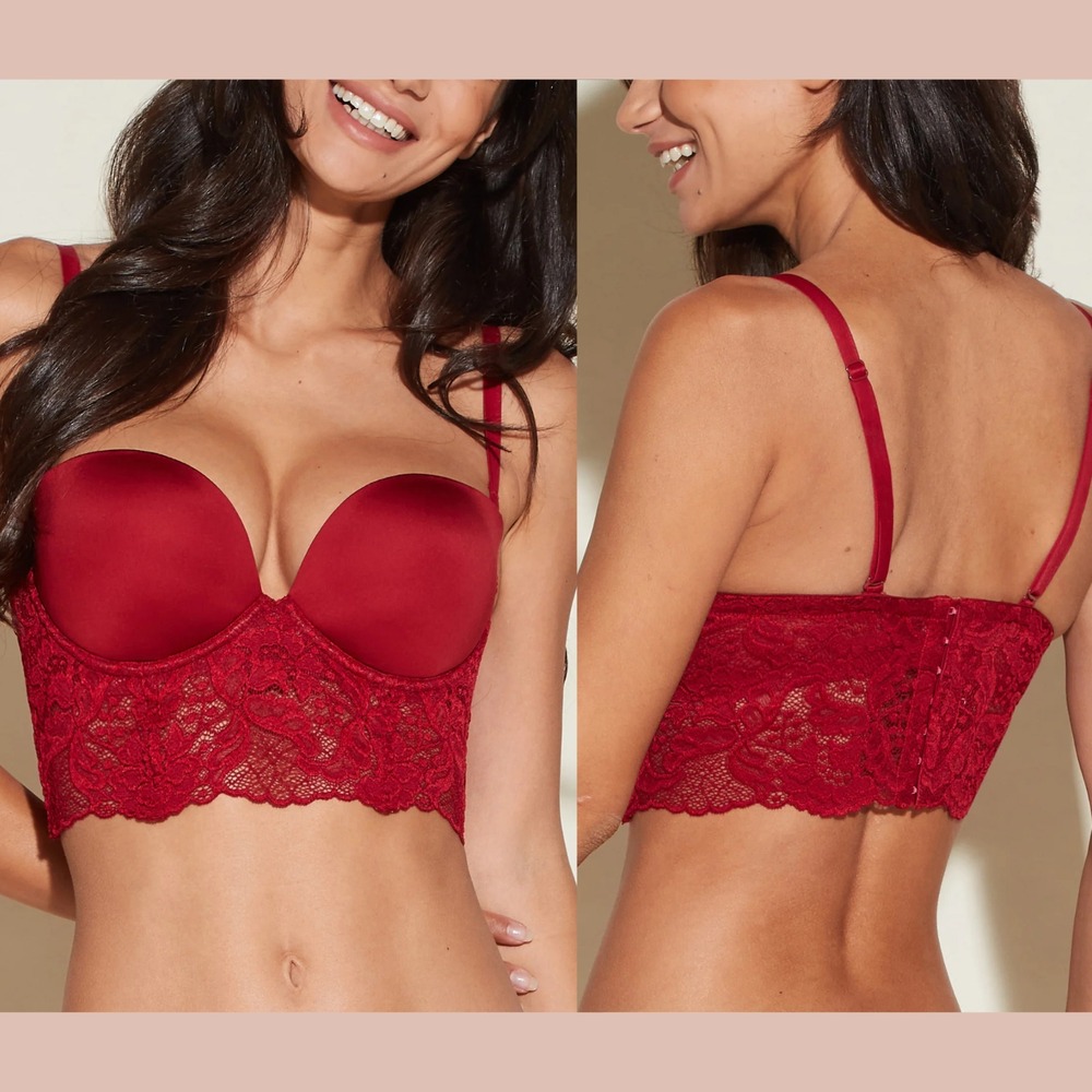 NWT $200 Cosabella [ 3 = 34C 36A/B ] Jhansi‎ Bustier Lace Bra Sindoor Red T2201